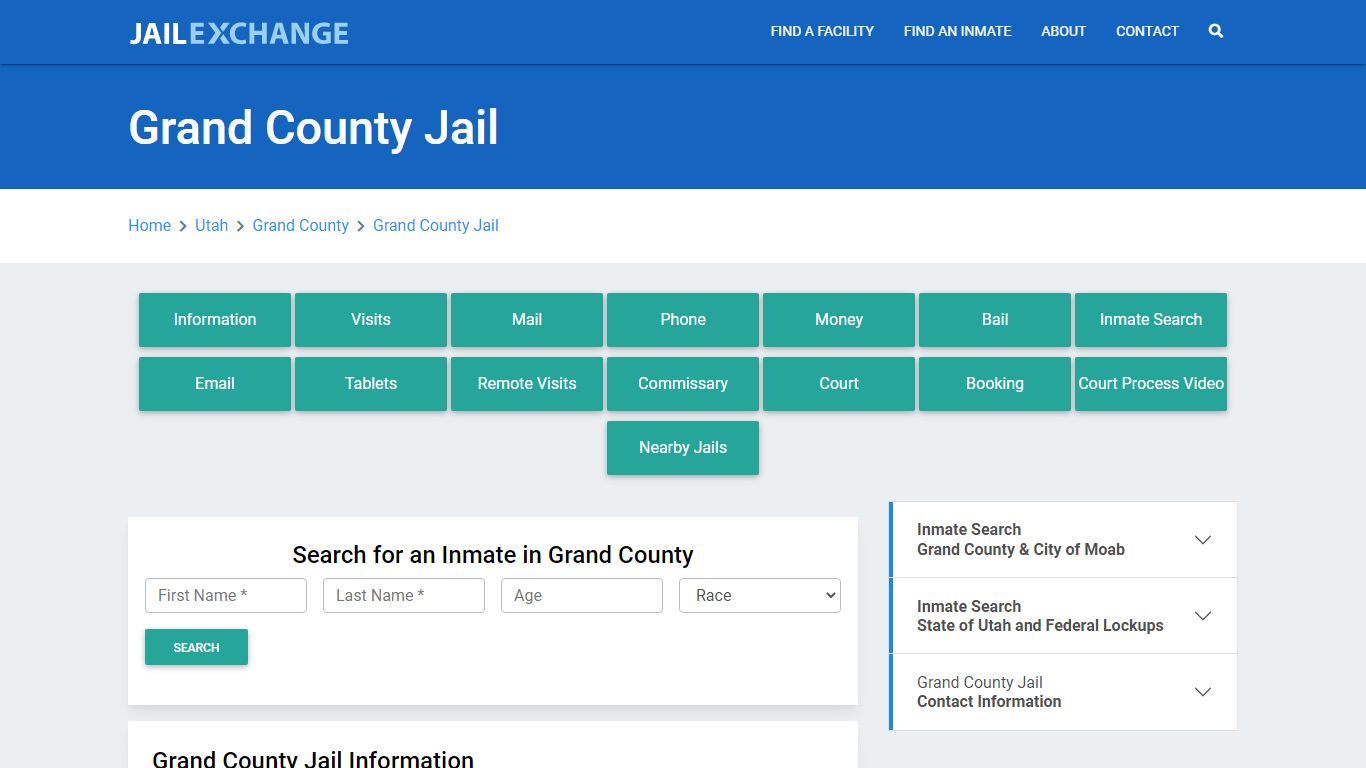 Grand County Jail Roster Lookup, UT, Inmate Search